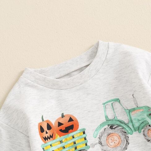 Toddler Baby Boy Halloween Outfit Pumpkin Long Sleeve Sweatshirt Elastic Waist Pants Infant Fall Baby Clothes in Saudi Arabia