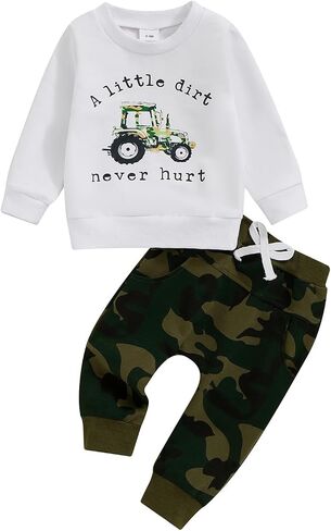 Toddler Baby Boy Halloween Outfit Pumpkin Long Sleeve Sweatshirt Elastic Waist Pants Infant Fall Baby Clothes in Saudi Arabia