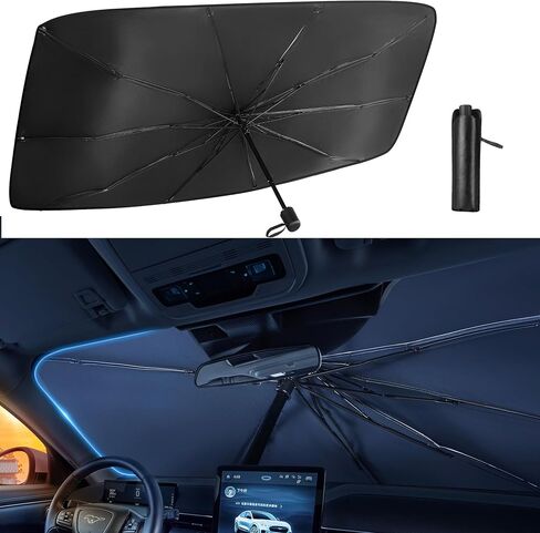 egghat Car Windshield Sun Shade Umbrella-Foldable Umbrella Car Shade Front Windshield Cover Block UV Ray and Keep Vehicle Cool in Saudi Arabia