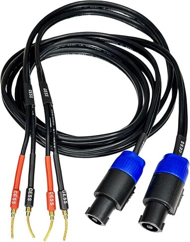 CESS-276-6f Braided-Type Pin Banana Plug to Speakon Speaker Cable, Secure Contact with Spring Clips, Super Soft Silicone 12 Gauge Wires (6 Feet) in Kuwait