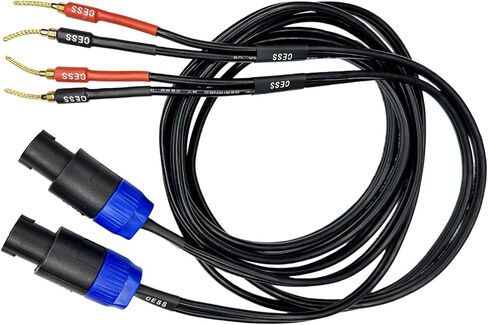CESS-276-6f Braided-Type Pin Banana Plug to Speakon Speaker Cable, Secure Contact with Spring Clips, Super Soft Silicone 12 Gauge Wires (6 Feet) in Kuwait