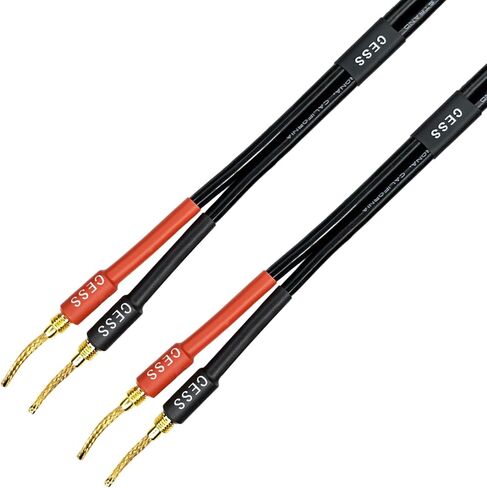CESS-276-6f Braided-Type Pin Banana Plug to Speakon Speaker Cable, Secure Contact with Spring Clips, Super Soft Silicone 12 Gauge Wires (6 Feet) in Kuwait