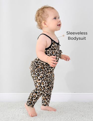 Baby Girl Summer Clothes Set Sleeveless Bodysuit and Ruffled Leggings Pants Set, Viscose from Bamboo in Saudi Arabia