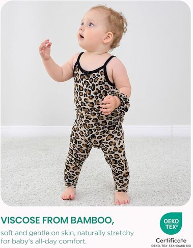 Baby Girl Summer Clothes Set Sleeveless Bodysuit and Ruffled Leggings Pants Set, Viscose from Bamboo in Saudi Arabia