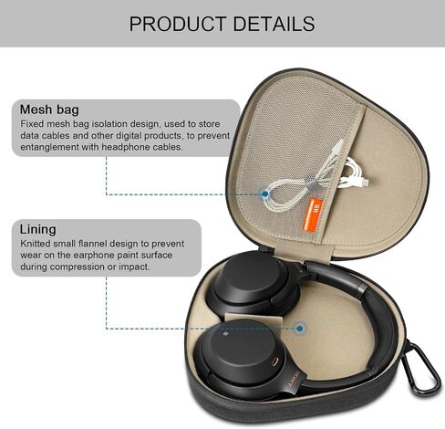 حافظة صلبة لسماعات الرأس لسماعات الرأس Skullcandy Crusher Evo، Crusher ANC 2، Hesh Evo، Hesh 3 اللاسلكية، حقيبة غطاء لحمل السفر، حقيبة حماية للتخزين مع كابل in Saudi Arabia