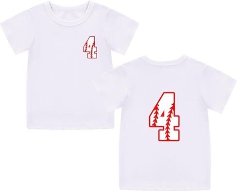 Mowbeat Toddler Baseball T Shirts 2nd Birthday Shirt Boy 3rd 4th 5th Birthday Boy Shirt Short Sleeve Cotton in Kuwait