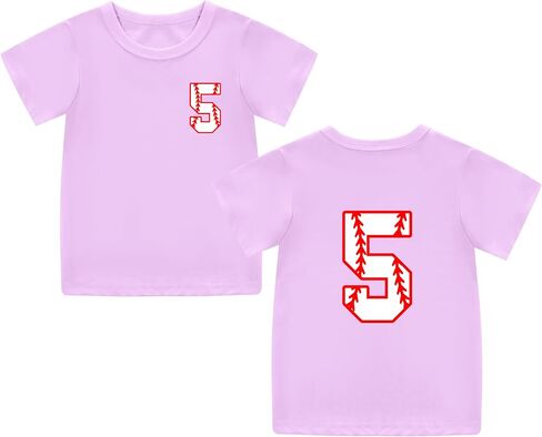 Mowbeat Toddler Baseball T Shirts 2nd Birthday Shirt Boy 3rd 4th 5th Birthday Boy Shirt Short Sleeve Cotton in Kuwait