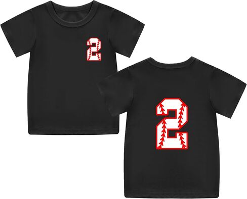 Mowbeat Toddler Baseball T Shirts 2nd Birthday Shirt Boy 3rd 4th 5th Birthday Boy Shirt Short Sleeve Cotton in Kuwait
