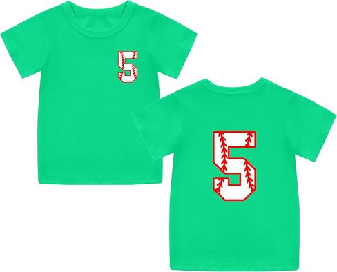 Mowbeat Toddler Baseball T Shirts 2nd Birthday Shirt Boy 3rd 4th 5th Birthday Boy Shirt Short Sleeve Cotton in Kuwait