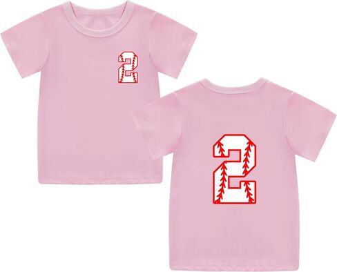 Mowbeat Toddler Baseball T Shirts 2nd Birthday Shirt Boy 3rd 4th 5th Birthday Boy Shirt Short Sleeve Cotton in Kuwait