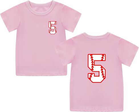 Mowbeat Toddler Baseball T Shirts 2nd Birthday Shirt Boy 3rd 4th 5th Birthday Boy Shirt Short Sleeve Cotton in Kuwait