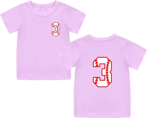 Mowbeat Toddler Baseball T Shirts 2nd Birthday Shirt Boy 3rd 4th 5th Birthday Boy Shirt Short Sleeve Cotton in Kuwait