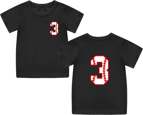 Mowbeat Toddler Baseball T Shirts 2nd Birthday Shirt Boy 3rd 4th 5th Birthday Boy Shirt Short Sleeve Cotton in Kuwait