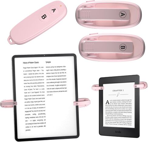 [مشبكين] جهاز التحكم عن بعد لجهاز Kindle Paperwhite ملحقات جهاز التحكم عن بعد لجهاز Kindle Clip Clicker القابلة لإعادة الشحن لجهاز Ipad Android اللوحي ومشغلات كاميرا الهاتف - اللون الوردي in Kuwait