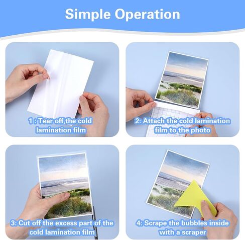Prasacco 50 Sheets Self Adhesive Laminating Sheets, 6.3x4.3inch Self Seal Laminating Pouches No Laminating Machine Needed Clear Laminating Sheets for Photos Index Cards Documents in Saudi Arabia