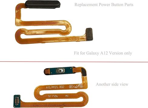 قطع غيار زر الطاقة A12، قطع غيار كابل مرن لزر الصفحة الرئيسية لمستشعر بصمات الأصابع A12 لهاتف Samsung Galaxy a12 A125U A125F [M12S] 6.5 بوصة (أسود) in Kuwait