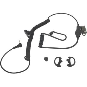 All Black Listen Only Earpiece Police Law Enforcement 2.5mm Acousitc Tube Ear Piece Small Pin Radio Headset Earphone Headphone Without Mic for Harris XL 200 Shoulder Mic