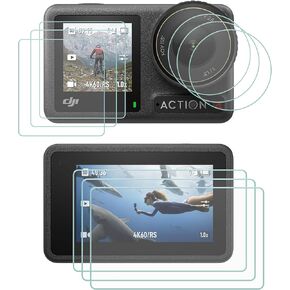 ZYHKJYL Screen Protector Lens Screen Protector (Front + Back) LCD Display Protector for DJI OSMO Action 4 Camera, 9 PCS Tempered Glasses, High Definition, 9H Hardness, Anti-scratch
