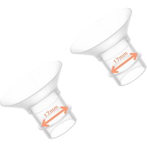 Flange Insert 17mm Compatible with 24mm Flange/Shield of Most Pumps, Insert for Breast Pump Replacement Accessories, 2PCS (17mm)