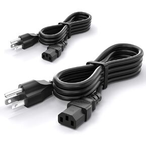 (3 عبوات) سلك طاقة شاشة Varbmt ذو 3 شقوق، كابل طاقة كمبيوتر 4FT 10A 125V مصنوع من أجل HP، Acer، Dell، Samsung، Toshiba، LG، Sharp، Sony، AOC، BenQ، Asus، ViewSonic، Compaq PC كابل الطاقة in Kuwait