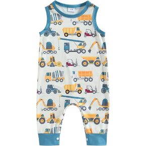 Infant Boy Outfits Baby Boy Cute Cartoon Sleeveless Romper Jumpsuit Top