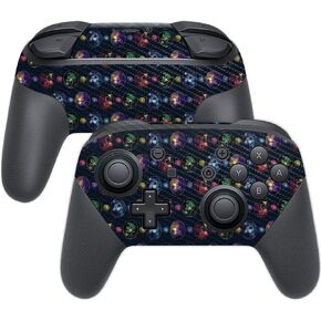 MightySkins Carbon Fiber Skin for Nintendo Switch Pro Controller - Dia De Muertos | Protective, Durable Textured Carbon Fiber Finish | Easy to Apply, Remove, and Change Styles | Made in The USA
