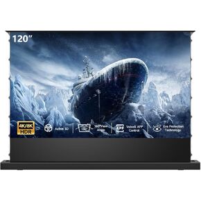 IN&VI Motorized ALR Floor Rising Projector Screen for Long/Standerd Throw Projector,Projector Screen Indoor for Home Theater,Motorized Projector Screen 4K/8K Ultra HD Active 3D (100 Inch/16:9)