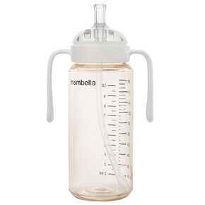 Mombella Classic Baby Bottles for 6 Months+ with Extra Fast Flow Nipple, PPSU Anti Colic Feeding Bottle with Straw and Handle, Two Air Free Vent Infant Bottles for Breastfeeding Babies, 10 oz, Pink