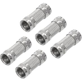 MECCANIXITY 5pcs Male to Male Coaxial Connector F Type RG6 Coax Extender Coupler Adapter 75 Ohm Waterproof for Antenna, Coaxial Cable, TV, Splitter
