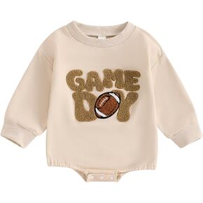 Newborn Baby Football Outfit Bubble Romper Long Sleeve Sweatshirt Jumpsuits Bodysuit Fall Winter Clothes