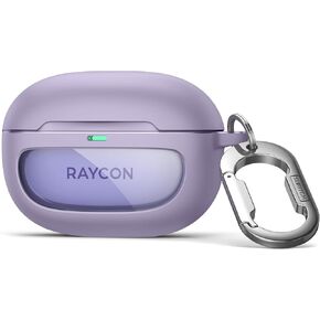 SURITCH Case for Raycon Everyday Earbuds (2024 Edition), Shockproof Magnetic Case for Raycon Bluetooth True Wireless in-Ear Buds Headphones, Protective Cover with Magnetic Lid Lock & Carabiner, Black