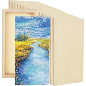 20PCS Wood Panels Boards for Painting 6x6 Inch Unfinished Wood Canvas Boards Painting, Blank Square Cradled Wood Panel for Painting Mixed-Media Craft, Art Supply, Acrylics, Pouring Use with Oils