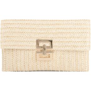 KUANG! Straw Clutch Purse for Women Beach Woven Bag Envelope Evening Clutch Straw Handbag