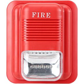 DC12V/24V Sound and Light Fire Alarm Fire Alarm Siren Strobe Home Security System for House Office Hotel etc First Aid Emergency Situation