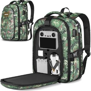 PEKREWS Mini 4 Pro Case, Waterproof Hard Carrying Case Travel Large Drone Bag Backpack Fits 15.6 Inch Laptop Compatible with DJI RC 2/ RC-N2 Controller, Fly More Combo and Accessories