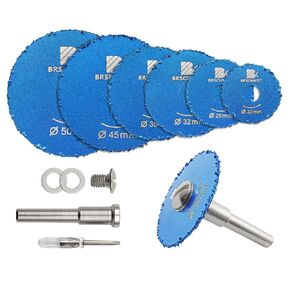 Carbide Tipped Wood Cutting/Carving Disc Set 22/25/32/35/45/50MM for Cutting Wood (with Nails), Plasterboard, Fibreglass Board, Rubber Tubing, Plastic, Cement Residue