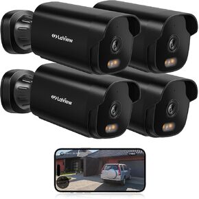 LaView B10 4MP Outdoor Camera, White，4G LTE Cellular