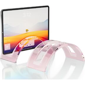 Acrylic Vertical Laptop Stand，Acrylic Desk Accessories，Vertical Laptop Holder for Desk，Saving Organizer for All MacBook, Surface, Samsung, HP, Dell（Clear）