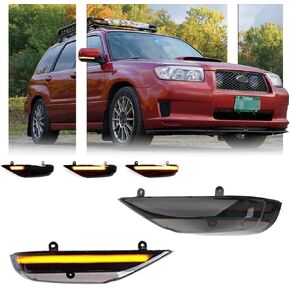 2 PCS Sequential Dynamic LED Side Mirror Turn Signal Lights for Subaru WRX STI Outback Legacy Impreza Forester Crosstrek XV, Subaru Accessories Clear Lens Turn Signal Indicator Lamp Replacement in Kuwait