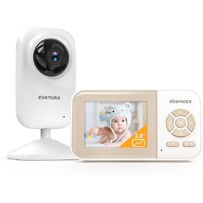 ebemate Video Baby Monitor Camera,2-Way Talk Audio Cam Monitor with Lullabies Baby Monitoring with 2.8" LCD Screen-EB29