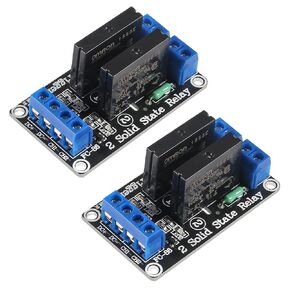 XIITIA 2pcs 5V 8 Channel 2A Solid State Relay Module High Level Trigger Mini Durable DIY Relay with Fuse(5V 8 Channel)