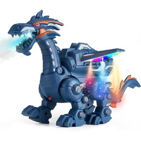 Baby Musical Toys, Musical Mechanical Dragon Crawling Baby Toys, Boy Girl with Learning Crawl System Music,Baby Toys with Simulated Flame and Realistic Sounds