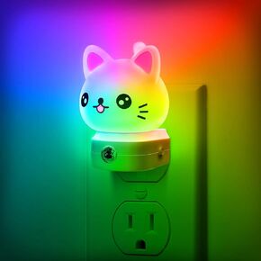 Owl Night Lights Plug Into Wall, Cute Night Light for Kids, 8-Color LED Night Light, Nightlight with Dusk to Dawn Sensor, Decorative Night Light for Kid Room, Bathroom, Bedroom, Children Gift, 1 Pack