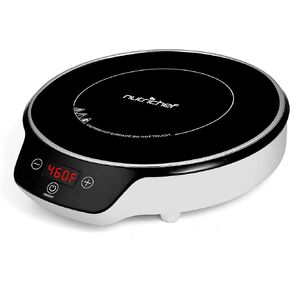 NutriChef Dual Induction Burner - Two-Burner Electric Cooktop with Digital Display and Adjustable Temperature Settings - Energy-Efficient Portable Induction Cooktop - Ideal for Simultaneous Cooking