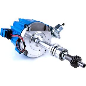 Ignition Distributor w/Cap & Rotor compatible with Ford 351C 351M 400 429 460 HEI 65,000 Volt Coil KA-1046013 PE332U JM6506BL 351CBLHEI0