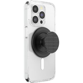 PopSockets Phone Grip Compatible with MagSafe, Phone Holder, Wireless Charging Compatible - Alum Triangle Knurled Black in Kuwait