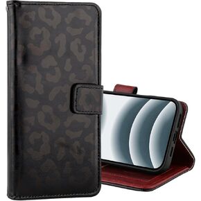 ZIYE for iPhone 16 Wallet Case Pink Leopard Pattern Design Protective Leather Card Holder Case with Kickstand and Card Slots