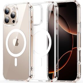 Meifigno Magnetic Case Designed for iPhone 16 Pro Max 6.9’’, Compatible with MagSafe, Military-Grade Protection, Translucent Matte Back with Metal Keys Case Designed for iPhone 16 ProMax, Black