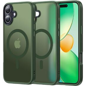 Meifigno Magnetic Case Designed for iPhone 16 Pro Max 6.9’’, Compatible with MagSafe, Military-Grade Protection, Translucent Matte Back with Metal Keys Case Designed for iPhone 16 ProMax, Black