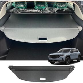 Retractable Cargo Cover for 2024 Mazda CX-90, Rear Trunk Cover Compatible with 2024 Mazda CX90 Security Shielding Shade No Gap Car Accessory Black, Carbon Fiber